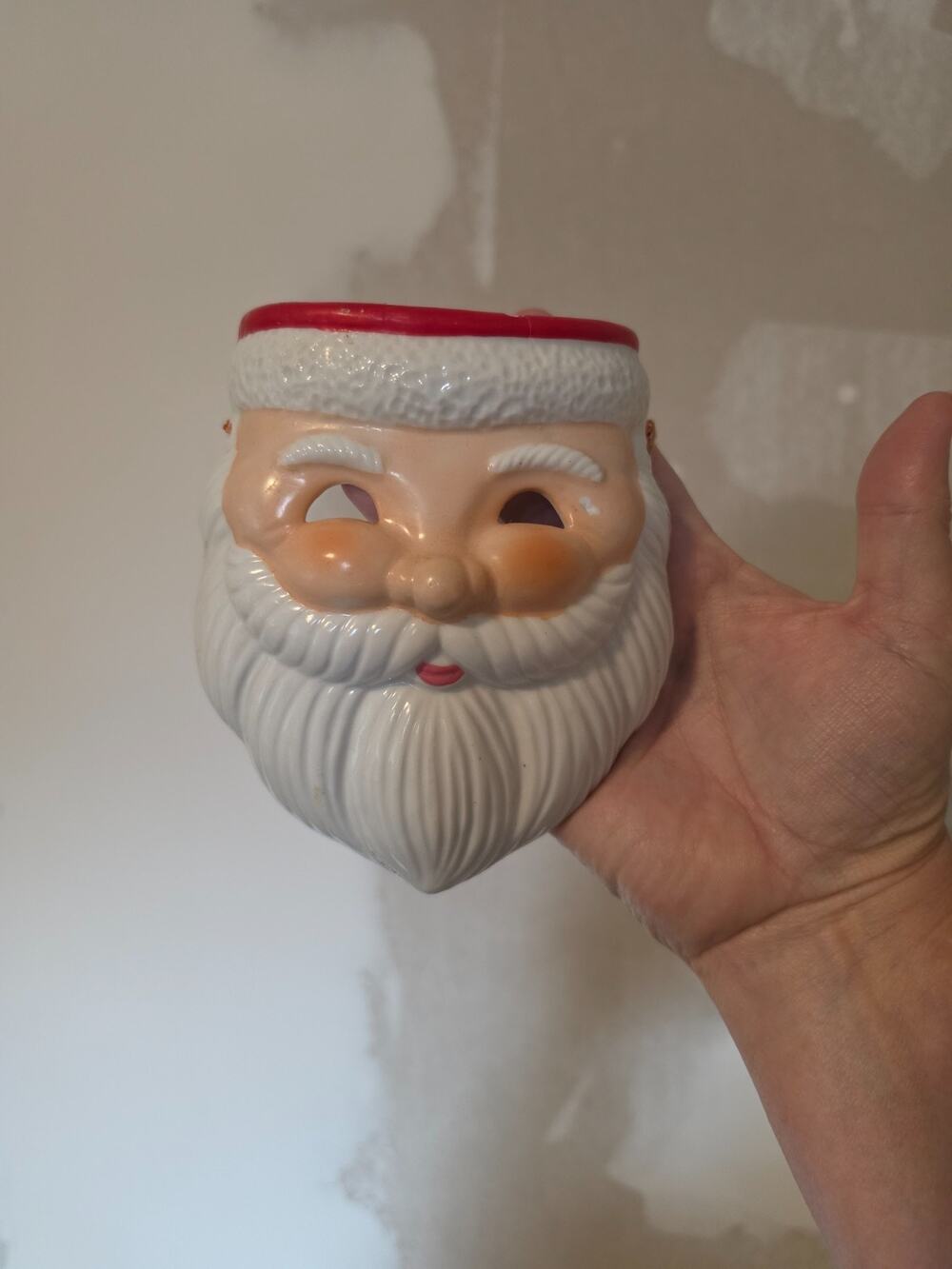 Vintage Silvestri Santa Claus Christmas Ornament Face Mask Ceramic Wall Hanging